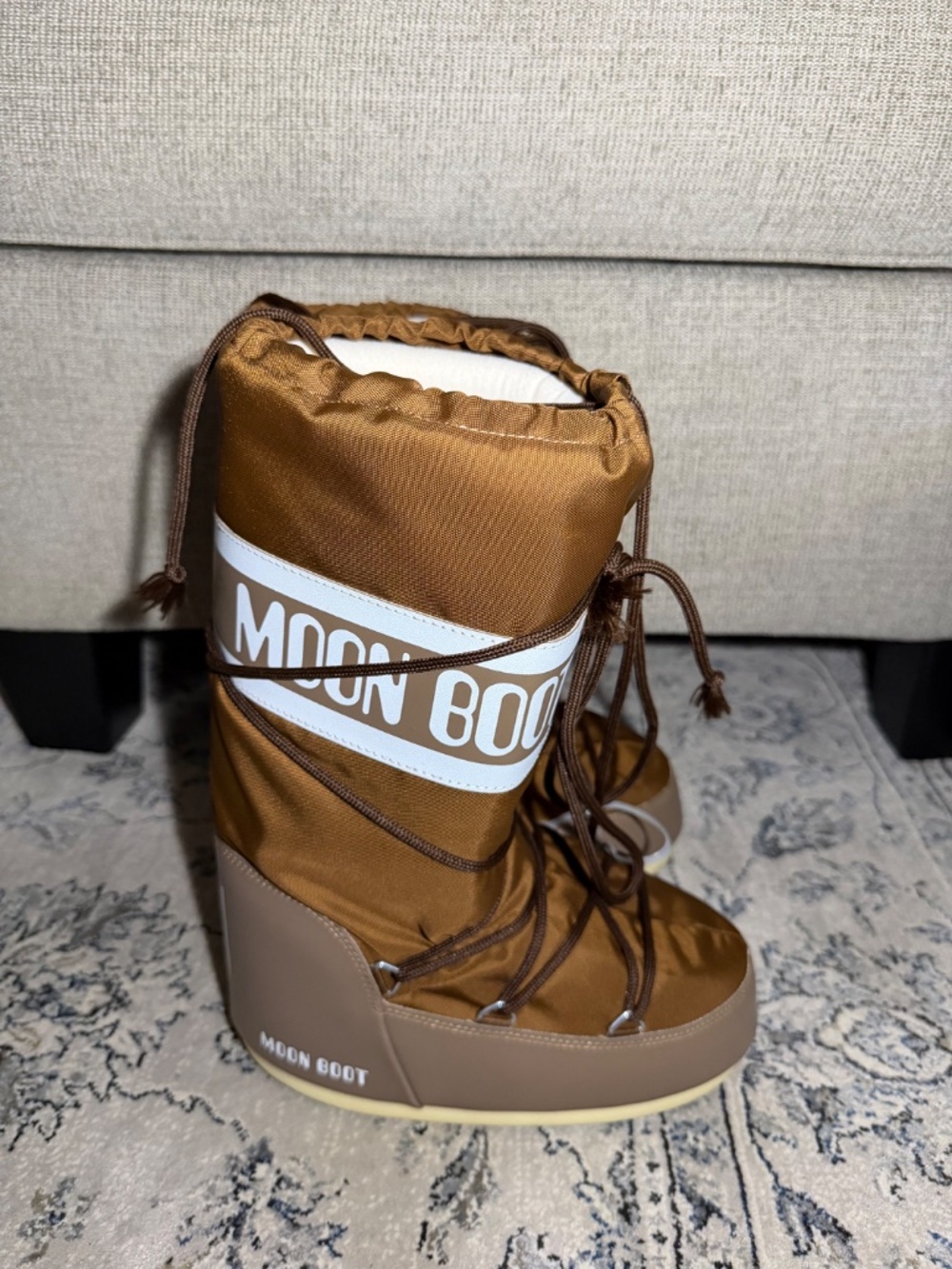 Moon Boots Icon Brown Nylon Boots - Picture 3 of 7